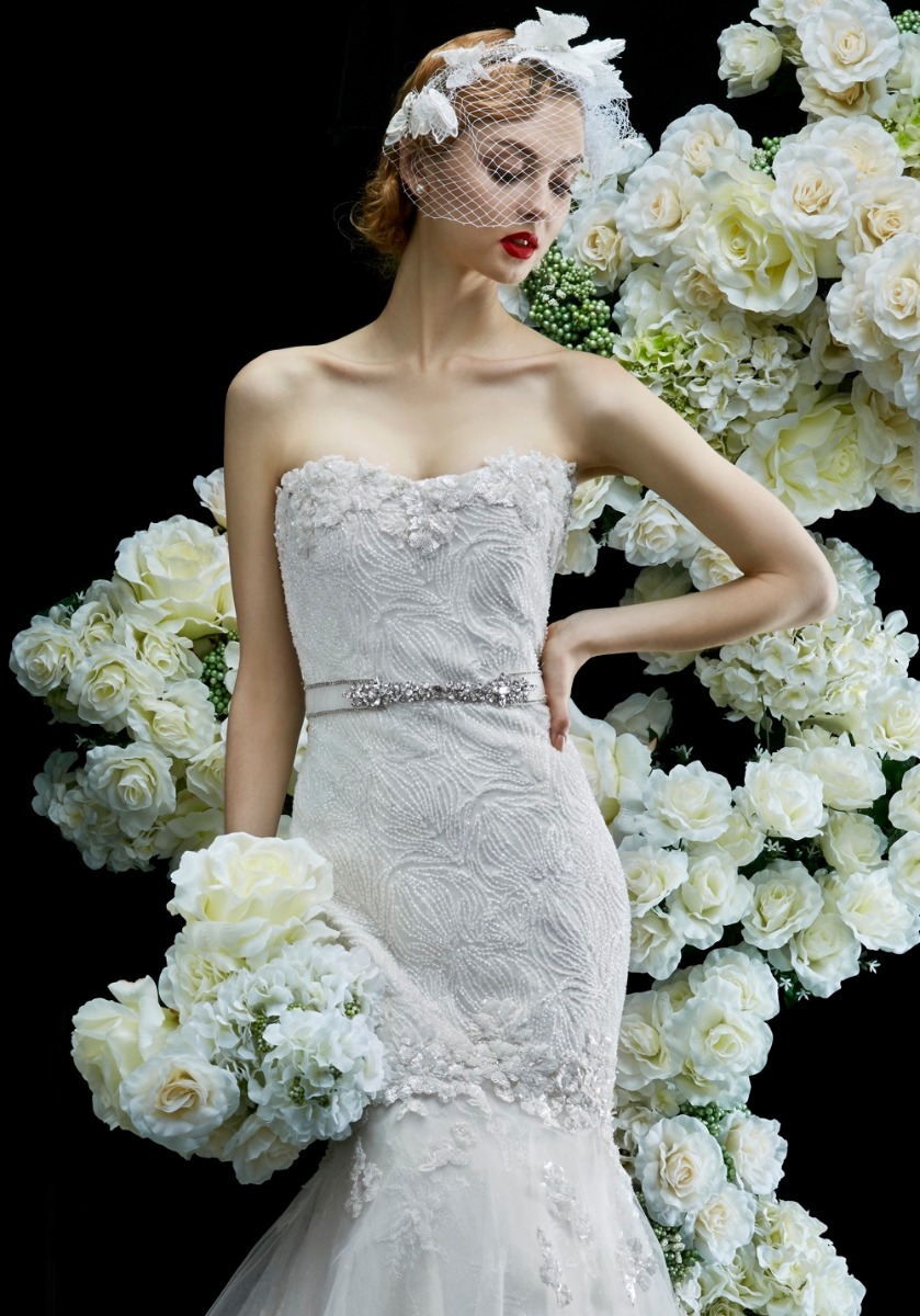 LILY | Annasul Y | Embellished Strapless Mermaid Wedding Dress ...