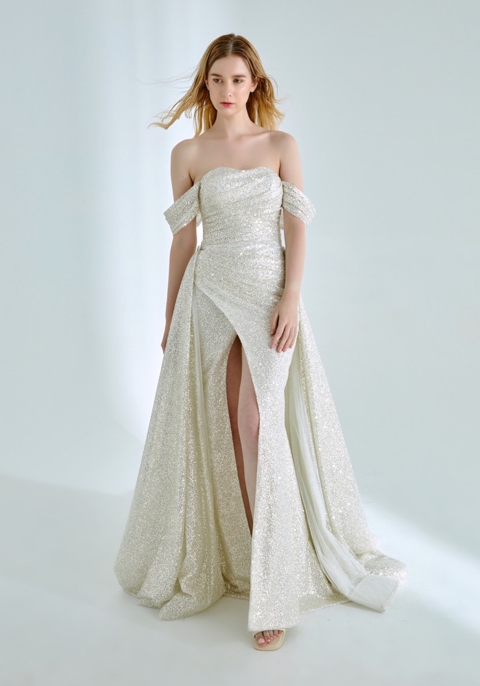 Annasul Y Sparkly Draped 2-Piece Wedding Dress HK | Designer Bridal Room