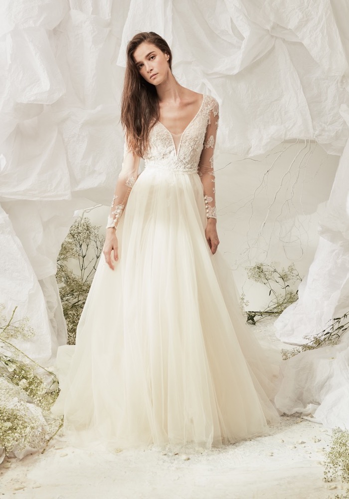 Annasul Y | Canva Beaded Fairytale Long Sleeves Tulle Wedding Dress ...