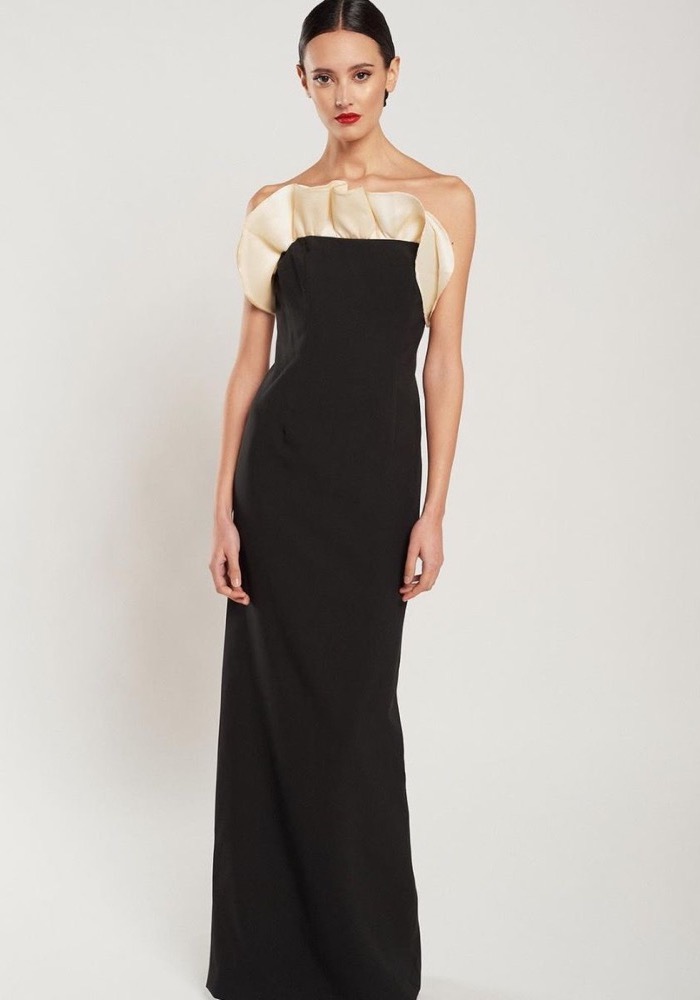 Boüret | Callas Graphic Bow Black Crepe Gown HK | Designer Bridal Room