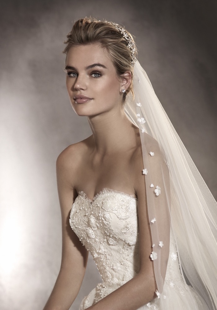 Pronovias | V-2883 Floral Blossom Wedding Veil | Designer Bridal Room