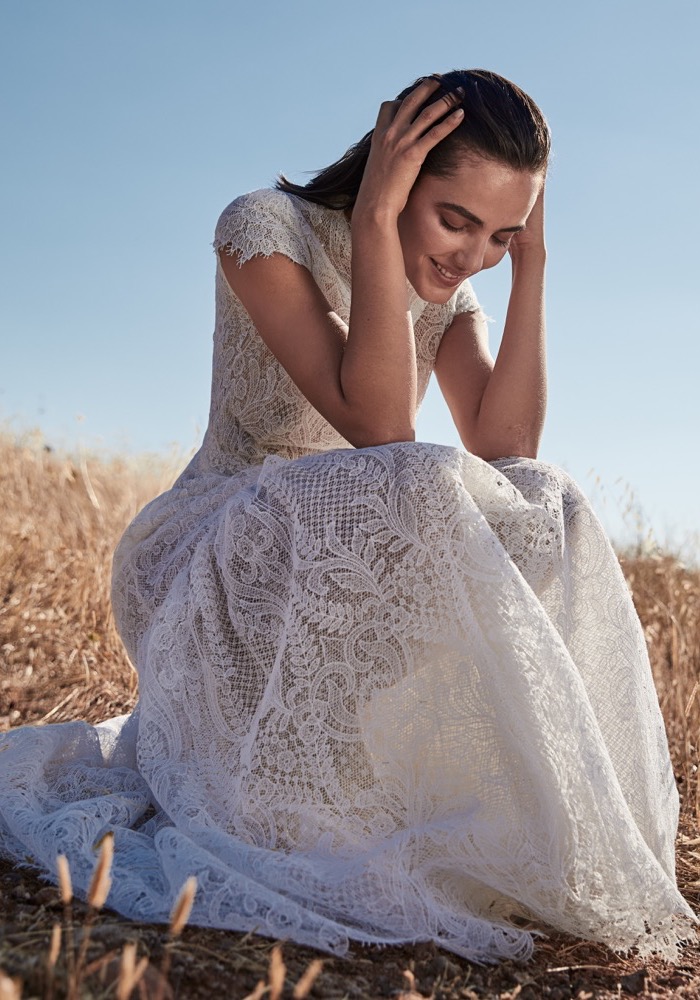 Costarellos Isidora Short Sleeve Lace Wedding Dress HK | Designer ...