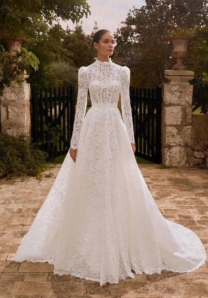Alberto Palatchi MENCIA Modest Lace Wedding Dress HK | Designer Bridal Room