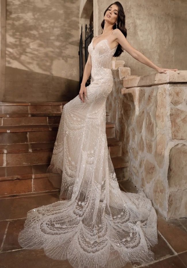 sachin and babi light blue dress Silk Backless Wedding Dress: Modern Elegance Meets Timeless Romance –  Sumarokova Atelier main image 1