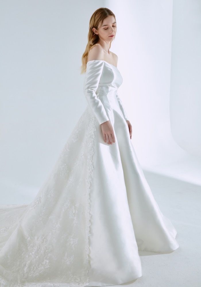 fitted lace wedding dress Eridana Milla Nova Mikado A-Line Wedding Dress | Chicago & Milwaukee fitted lace wedding dress Eridana Milla Nova Mikado A-Line Wedding Dress | Chicago & Milwaukee