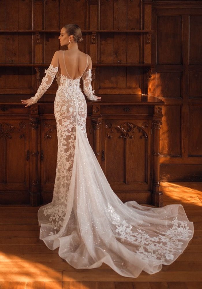 Berta bridal long sleeve lace wedding dress best sale