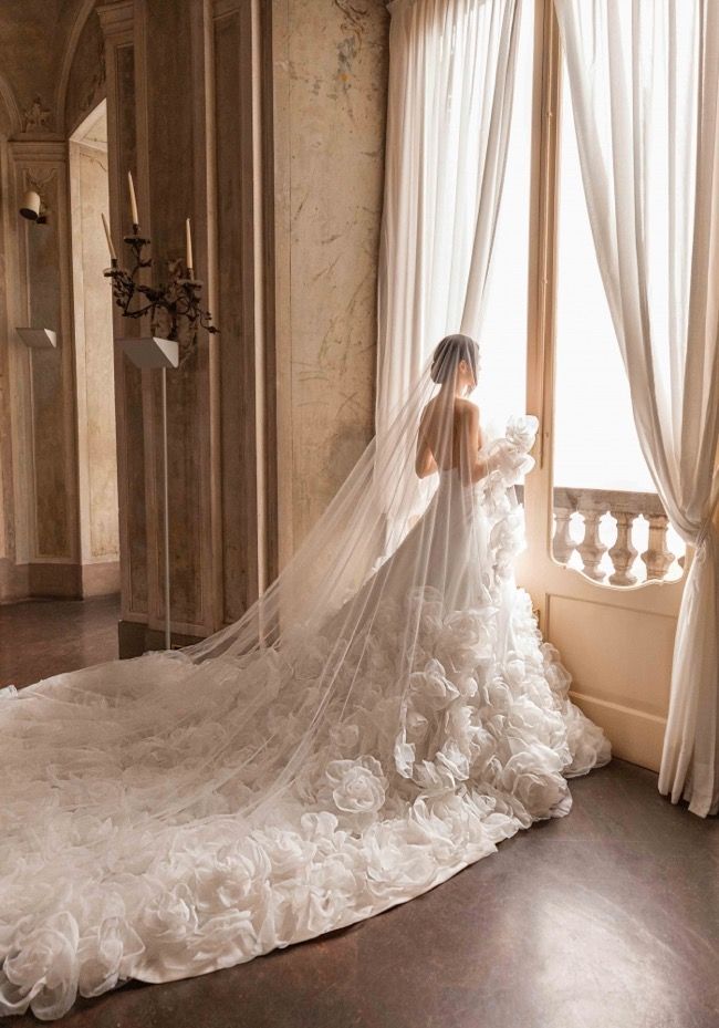 Dovita Aurora Strapless 3D Floral Satin Wedding Dress HK | Designer Bridal  Room