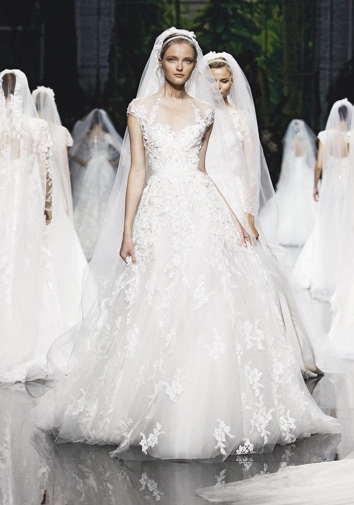 Elie Saab, Monceau Beaded Flowers Lace Wedding Dress HK