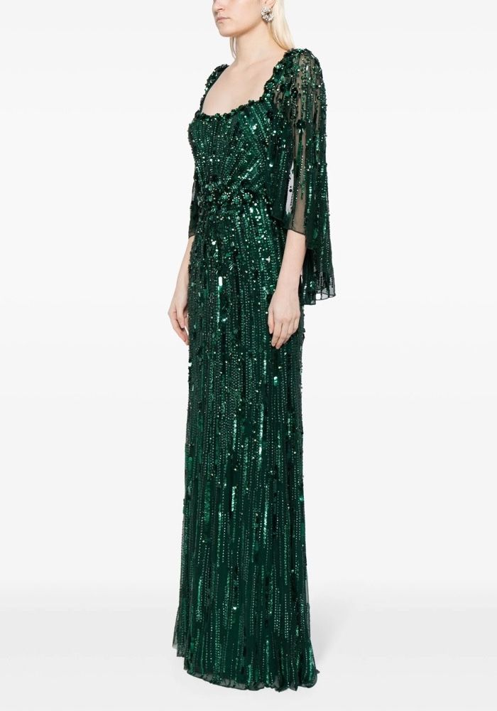 jenny packham green wedding dress Jenny Packham - Green Full Sleeved Column - 37582