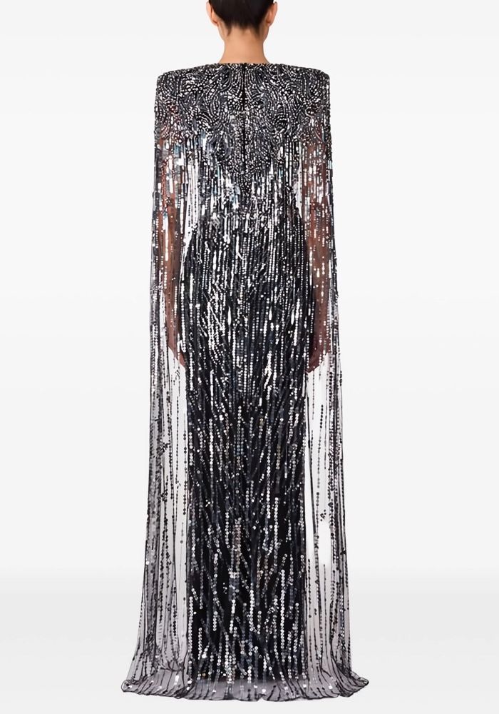 rose gold long sleeve quinceanera dresses Jenny Packham Women's Lisette Sequin-Embellished Maxi Dress - Gold - Size 12 UK/8 US