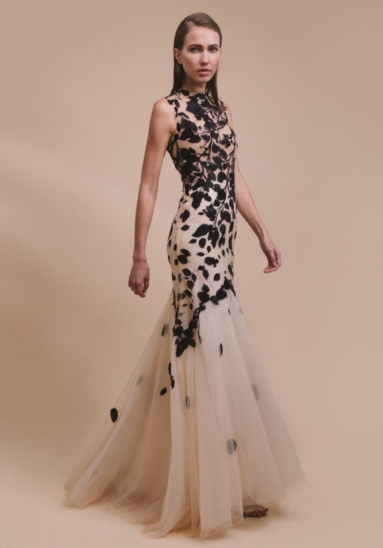 Lusan Mandongus, JUNIPER Embroidered Sheer-Effect Tulle Gown