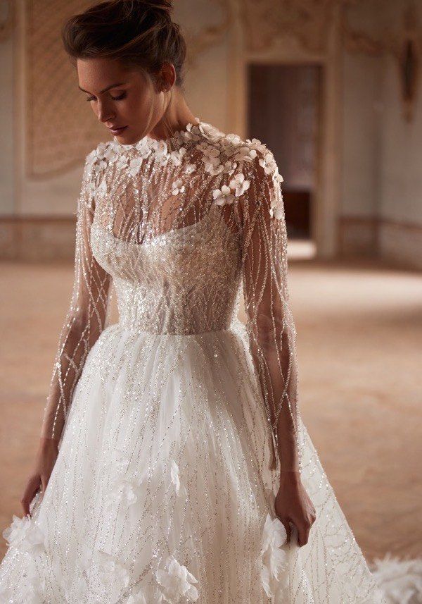 Milla Nova Sparkle Floral Princess Wedding Dress HK Milla Nova Sparkle Floral Princess Wedding Dress HK