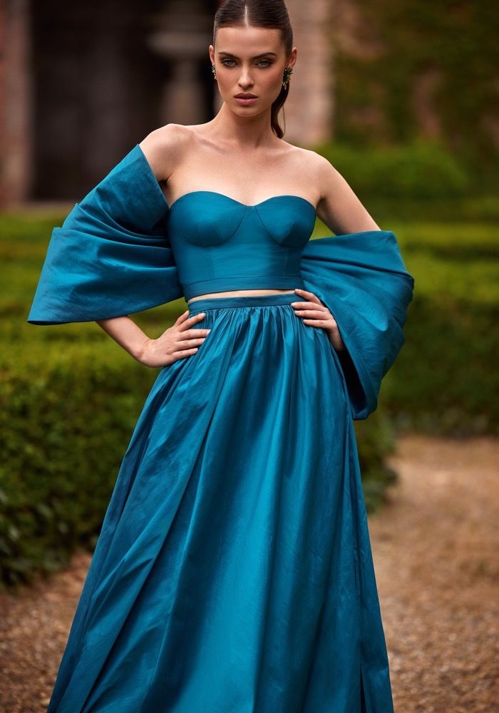 Vintage Puff Sleeve Emerald Taffeta Gown - XS/S | G O S S A M E R