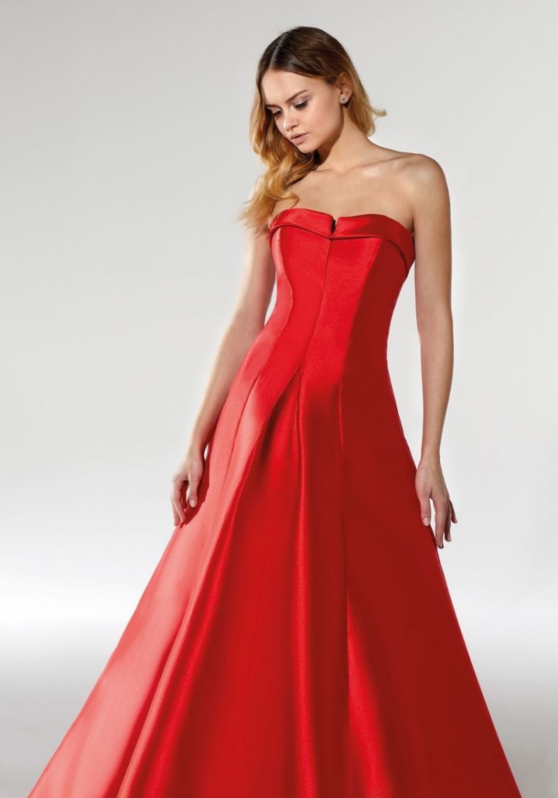 red strapless dresses