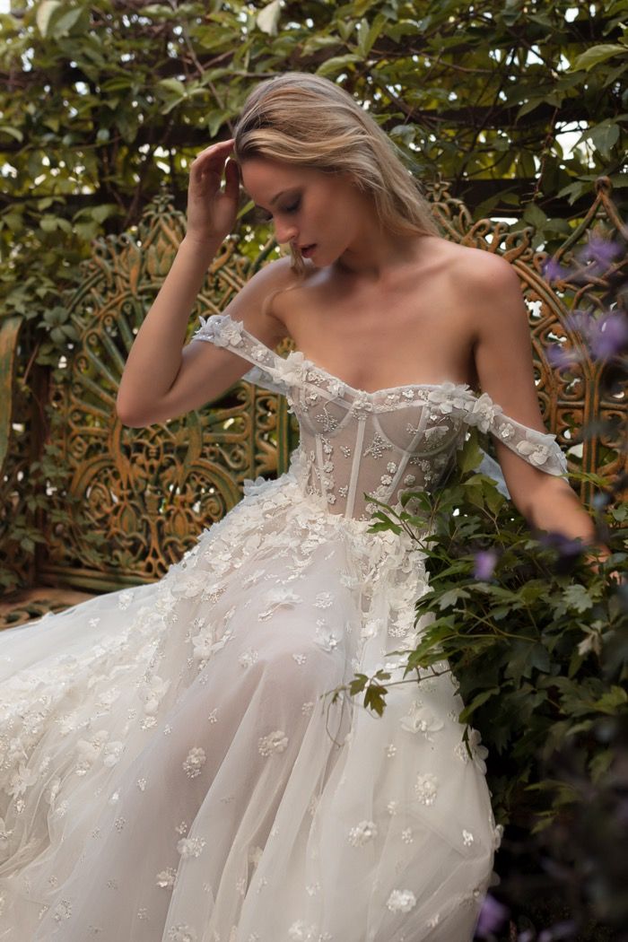 white christmas dresses See Through Corset Wedding Dress Sweetheart Ball Gown – Lisposa main image 0
