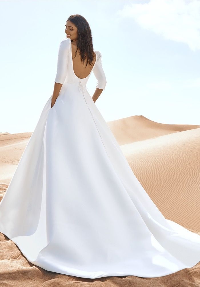 mikado a line wedding dress