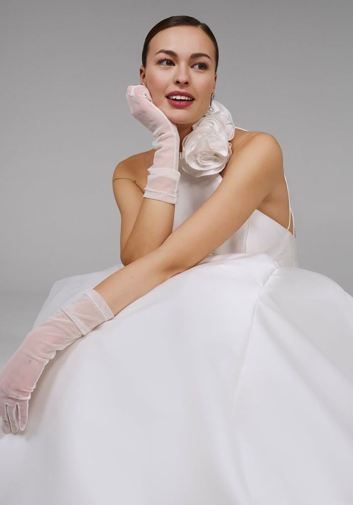 Pronovias July Halter Neck Mikado Wedding Dress HK | Designer Bridal Room