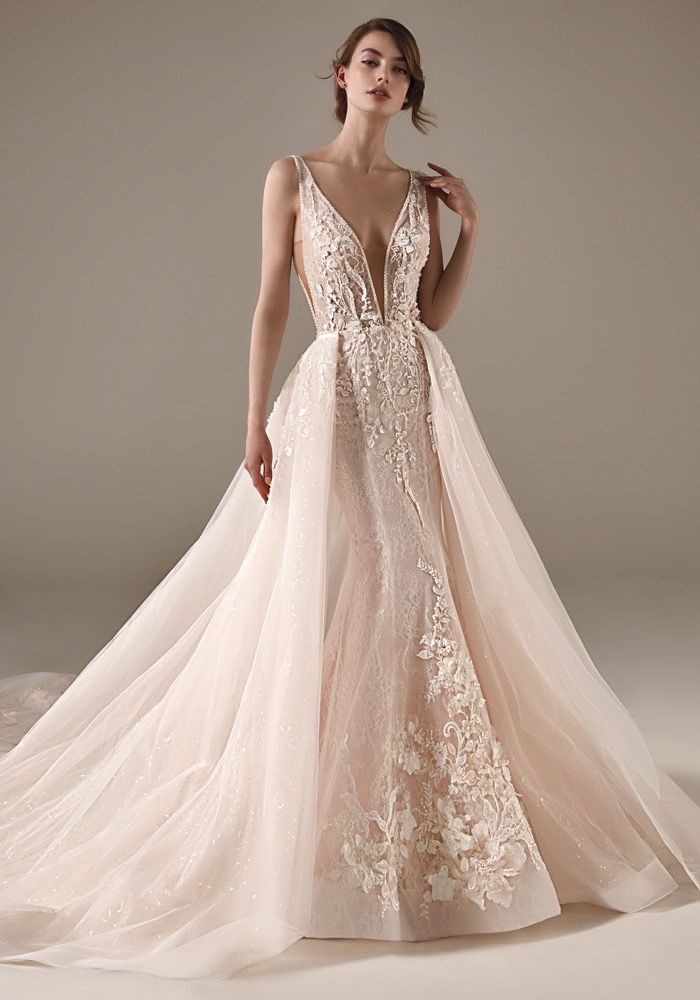 Pronovias Privee, CHIMAMANDA Blush Pink 2-IN-1 Lace Ball Gown