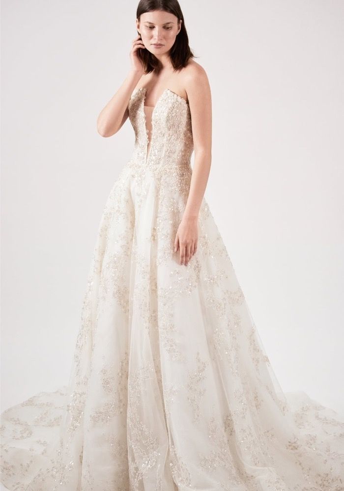 Rivini | Clover Beaded Champagne Colour Wedding Dress HK | Designer Bridal  Room