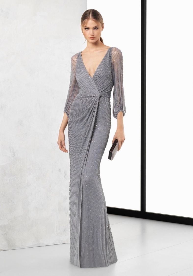 grey wrap dress
