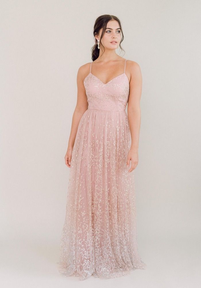 sequin and tulle bridesmaid dress