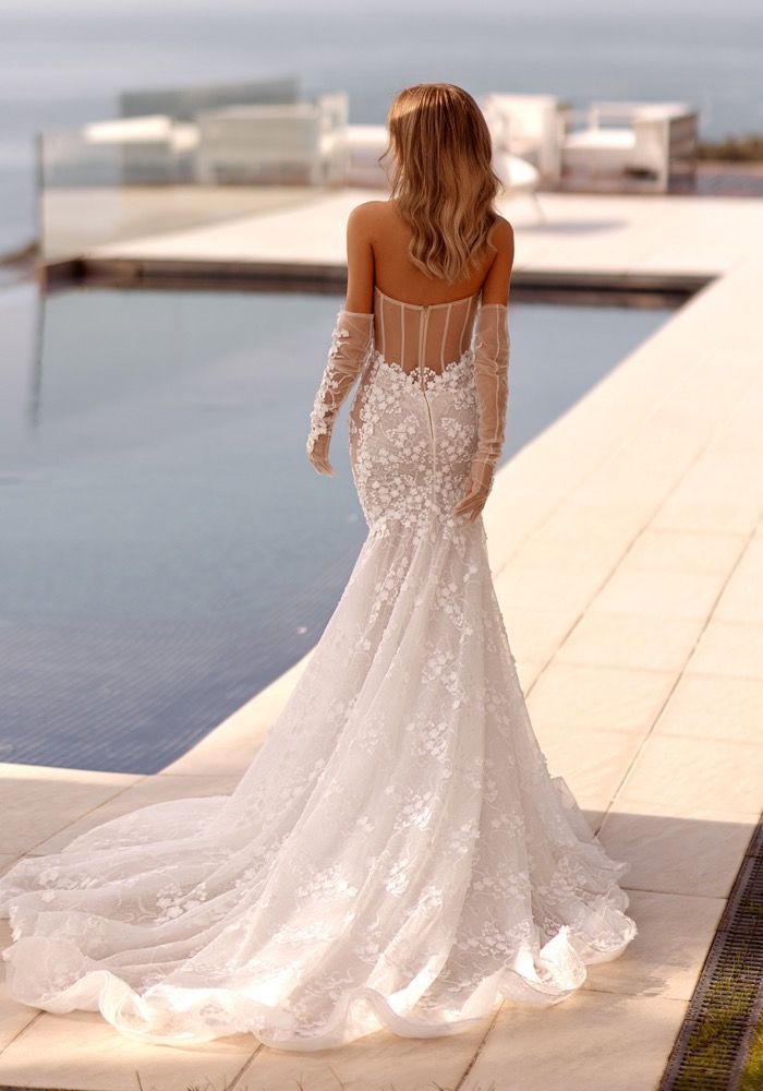 white christmas dresses White Strapless Wedding Dresses,Tulle A-Line Bridal Dress with Corset Back,WD00543, US12 / White main image 0