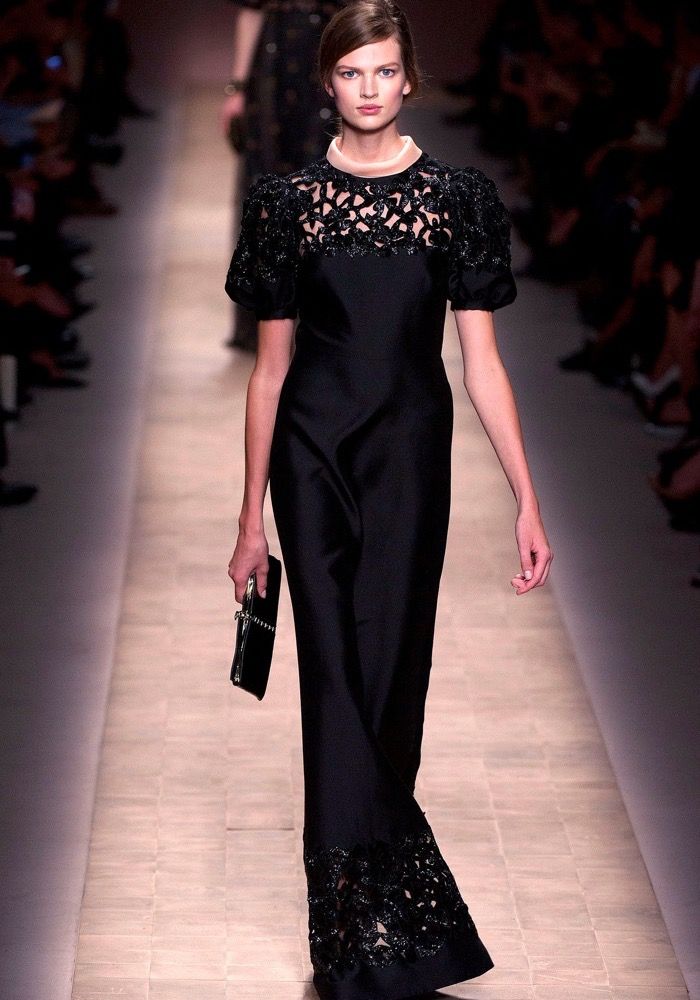 Valentino | Beaded Black Evening Gown ...