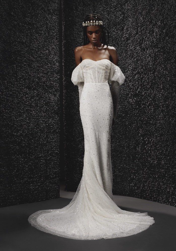 Vera Wang LYS Beaded Long Sleeves 