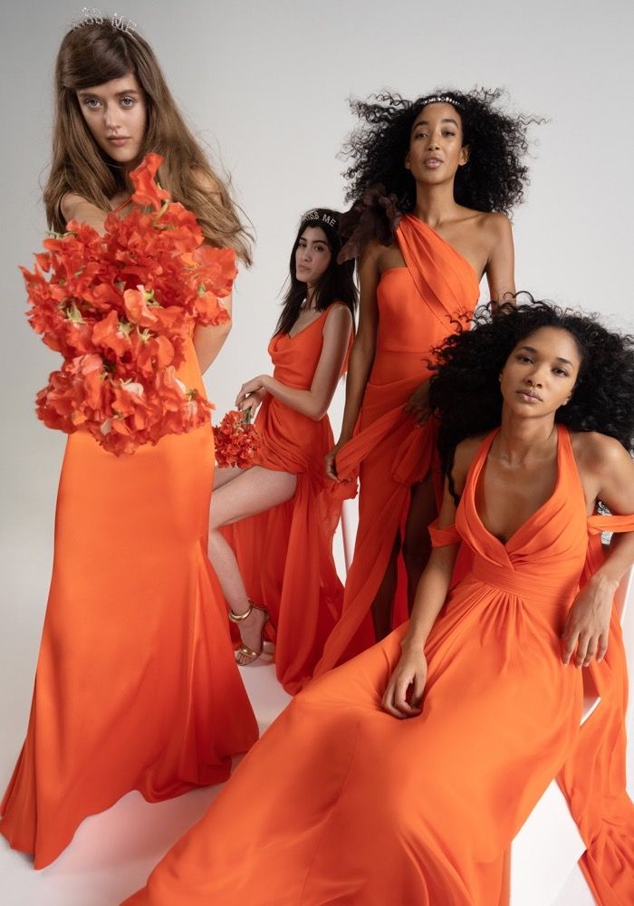 Vera Wang Bride Evelyne Draped Orange 