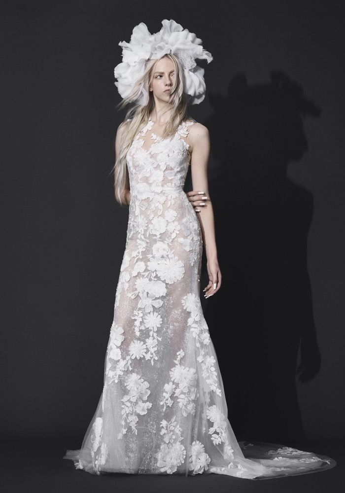 Vera Wang Ariza Sparkle Tulle Floral Wedding Dress HK