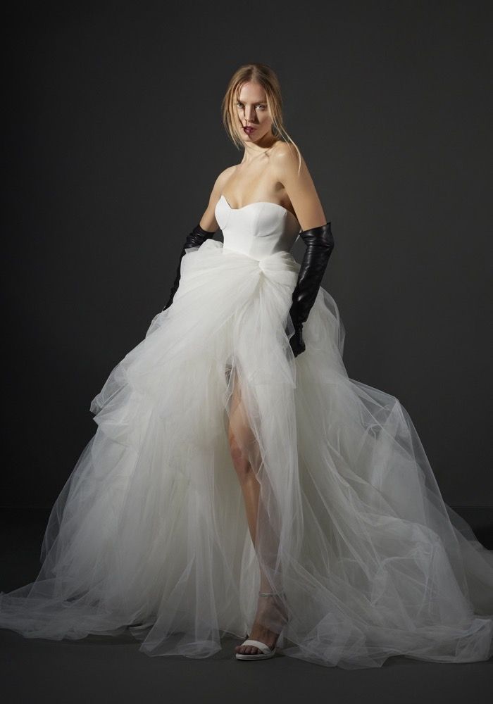 vera wang strapless bridesmaid dress STRAPLESS BALLROOM Silk Organza Gown main image 0