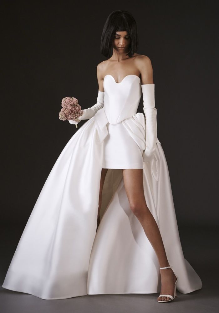 wedding dress designer wang Vera Wang FERNIA 2-IN-1 Mikado Wedding Dress HK