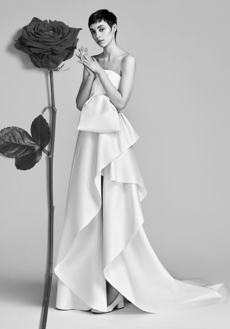 Viktor Rolf Vrm052 Draped Satin Wedding Dress With Slit