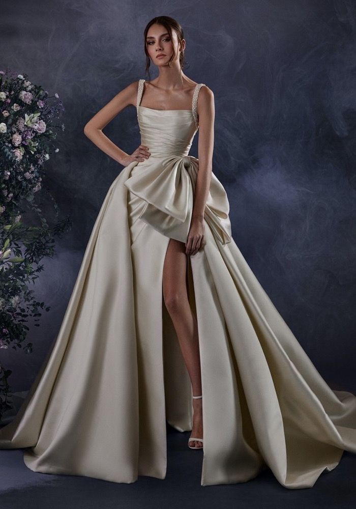 額装詩「舞」 Zuhair Murad Pearl Draped Mikado Princess Wedding Dress HK