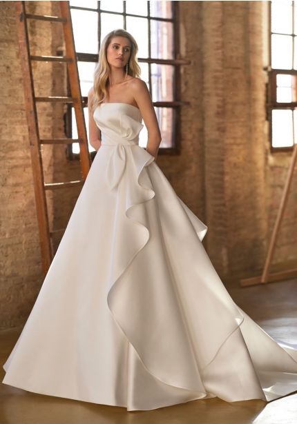 Draped Mikado Wedding Dress