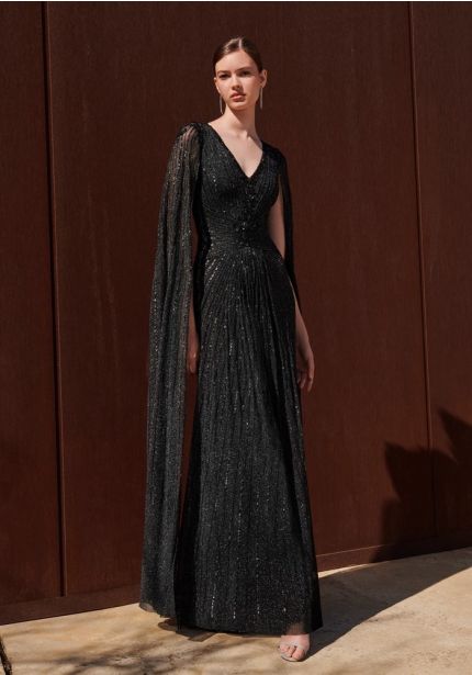 Embellished Keyhole Back Gown