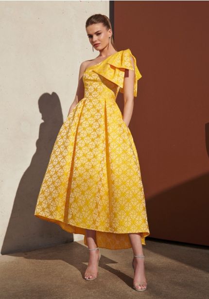 One-Shoulder Midi Dress