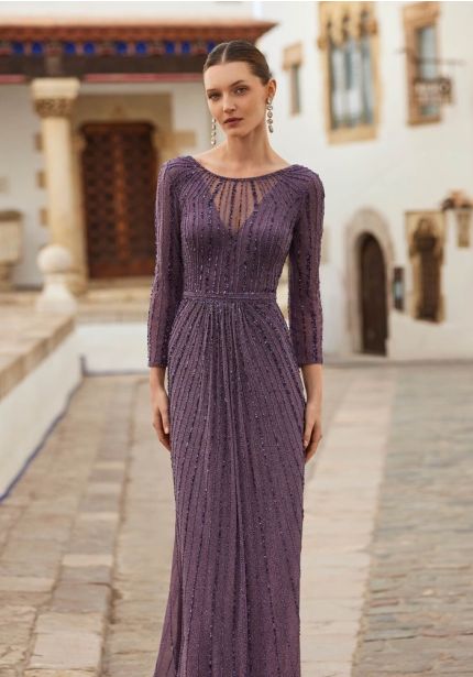 Beaded Draped Gown