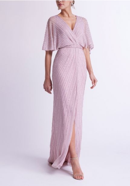 Embellished Draped Gown