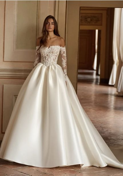 Embroidered Mikado Ball Gown
