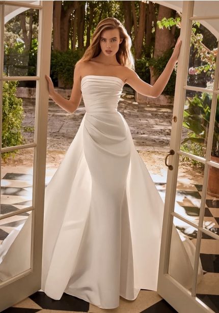 Draped Satin Wedding Dress