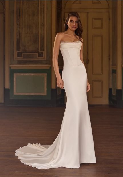 Beaded Satin Wedding Dress