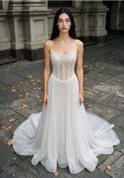 Glitter Tulle Wedding Dress