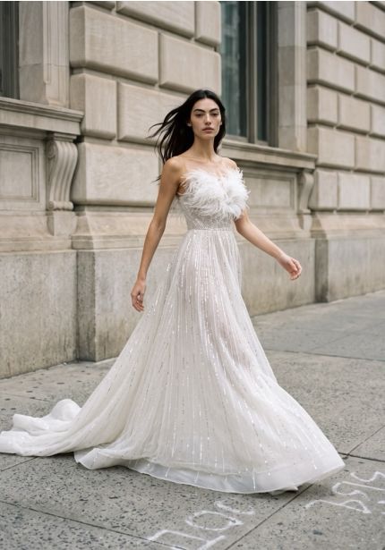 Embellished Tulle Wedding Dress