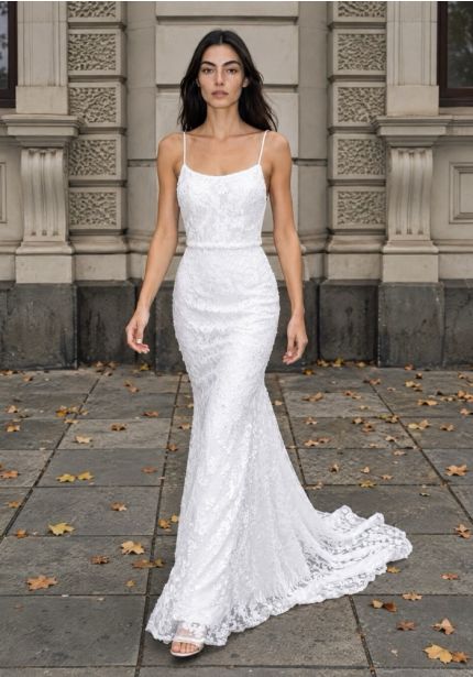 Beaded Lace Wedding Dress