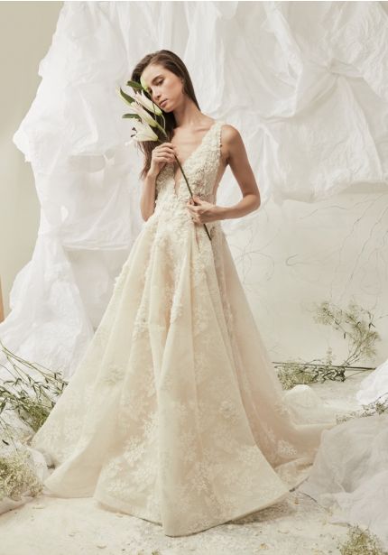 Floral Blossom Lace Ball Gown