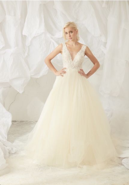 Heavily Beaded Tulle Ball Gown