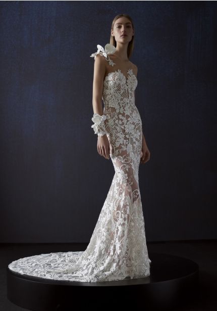 Embroidered Mermaid Wedding Dress