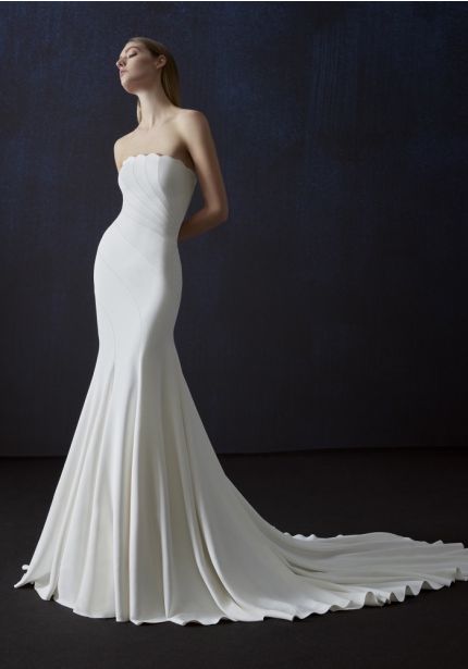 Sculptural Crepe Wedding Dress