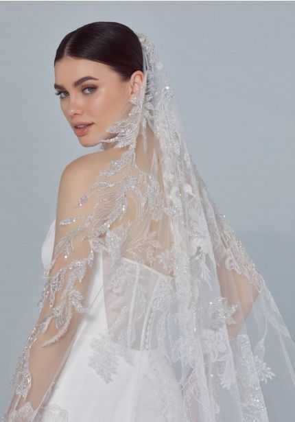 Embroidered Long Wedding Veil